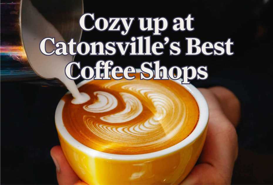 image of a latte at a Catonsville coffee shop