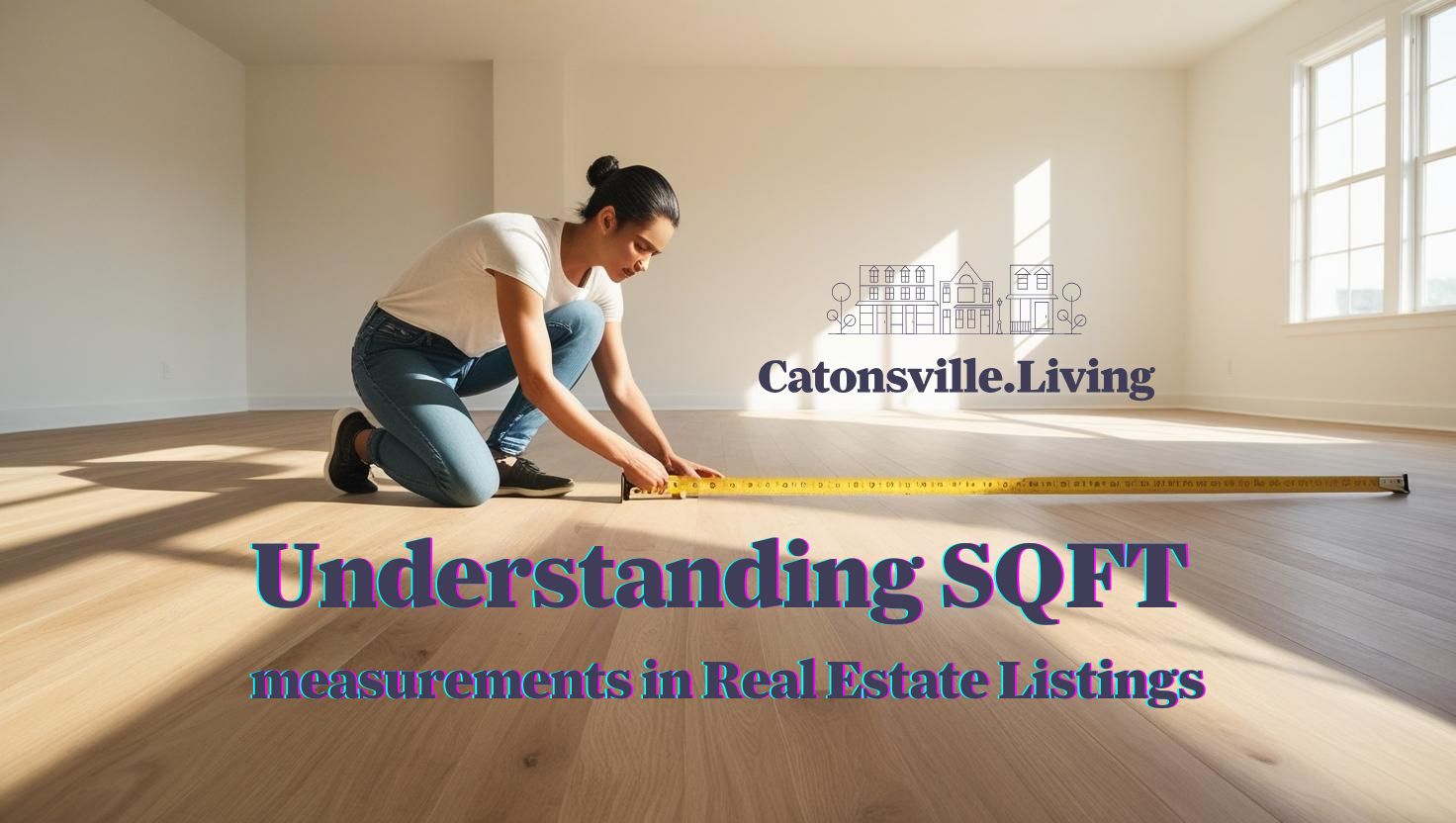 image of someone measuring a floor in a Catonsville house